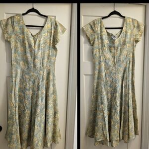 ANOKHI Block Print Midi Dress